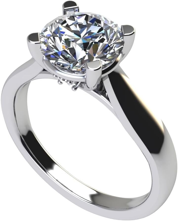 NANA Jewels 1to4ct Simulated Diamond Engagement ring Round-Princess-Cushion-Asscher Solitaire Lucita Cz & Silver