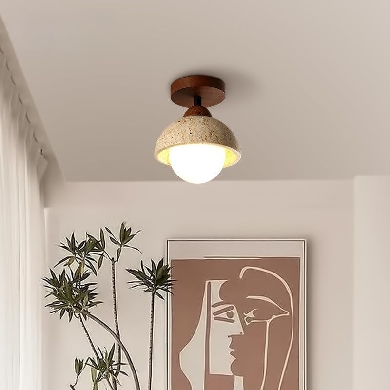 Plafonnier travertin jaune LED : illuminez enfin vos couloirs sombres avec style