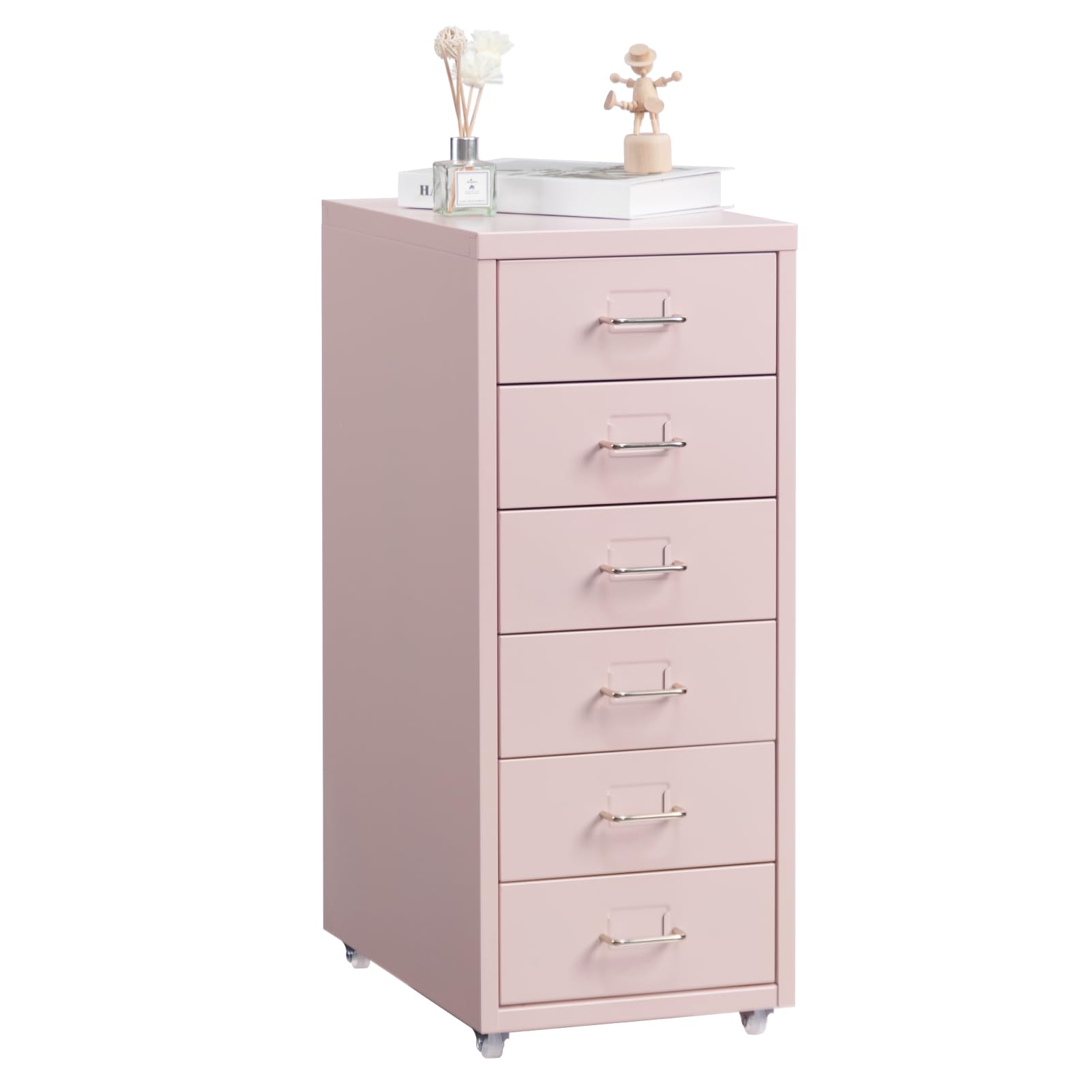 HollyHOME 6-Drawer Mobile File Cabinet Office Filing Cabinets Under Desk