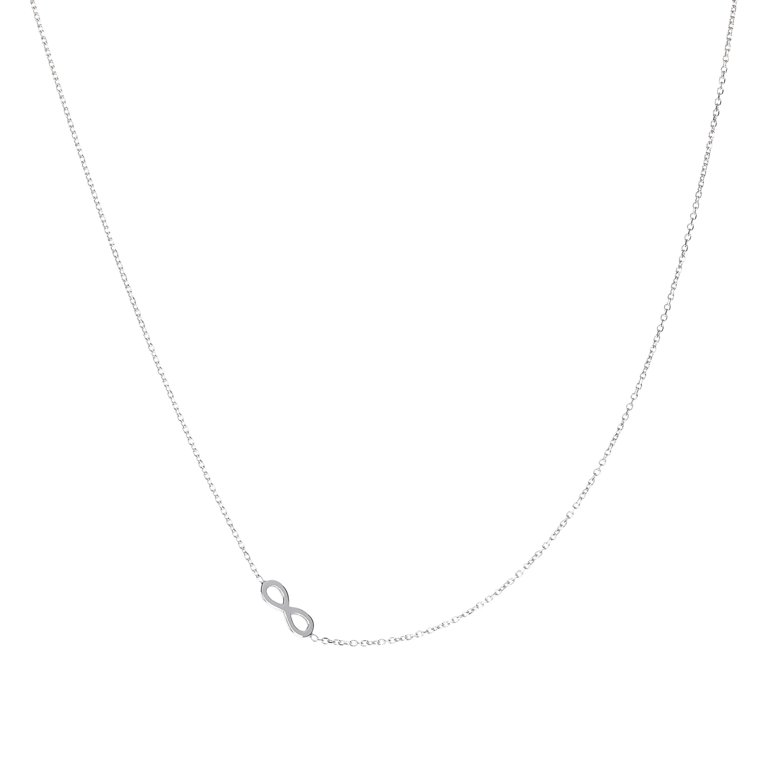 MILOR Collana donna in argento 925 placcato platino con ciondolo Infinito – Girocollo elegante e ipoallergenico – Gioielli donna made in Italy – Regalo per Festa della mamma e compleanno