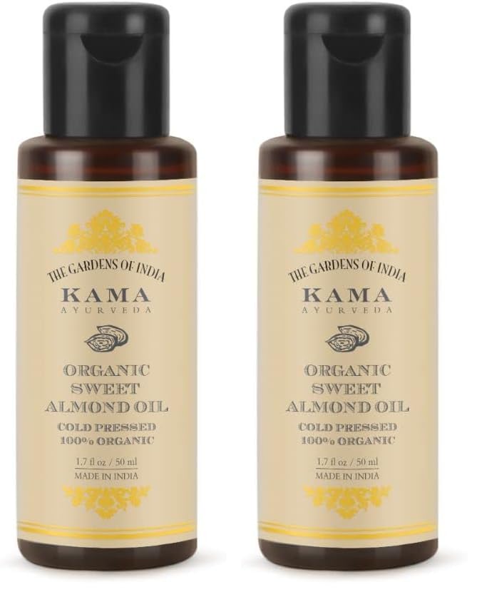 kama ayurveda organic sweet almond oil (50ml - in) (pack of 2)