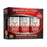 Pimentón de la Vera Ahumado Dulce, Denominación Origen Protegida, Pimentón Yuste 1557, Producido en Extremadura, Ideal para guisos, carnes, salsas, embutidos y platos tradicionales, 3 botes de 75 gr