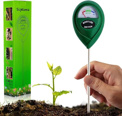 Suplong Soil Moisture Meter, Precise Plant Moisture Meter, User-friendly Plant Watering Indicator for Garden, Indoor & Outdoor Plants, Lawn, Farm (No Battery Needed)