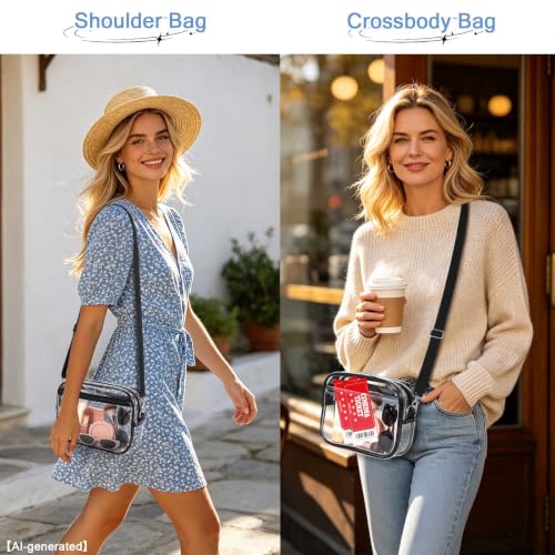 Image of Clear Bag Stadium Approved, Clear Crossbody Bag Purses for Women