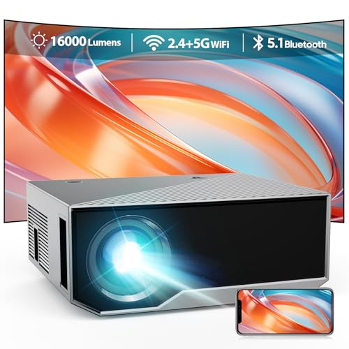ZDK Projecteur 5G WiFi modèle 2024 Full HD 1080P, 20000 lumens Vidéoprojecteur Home Cinema Compatible avec Smartphone/Clé TV/Boîte TV,GC05A-HPFR-V01
