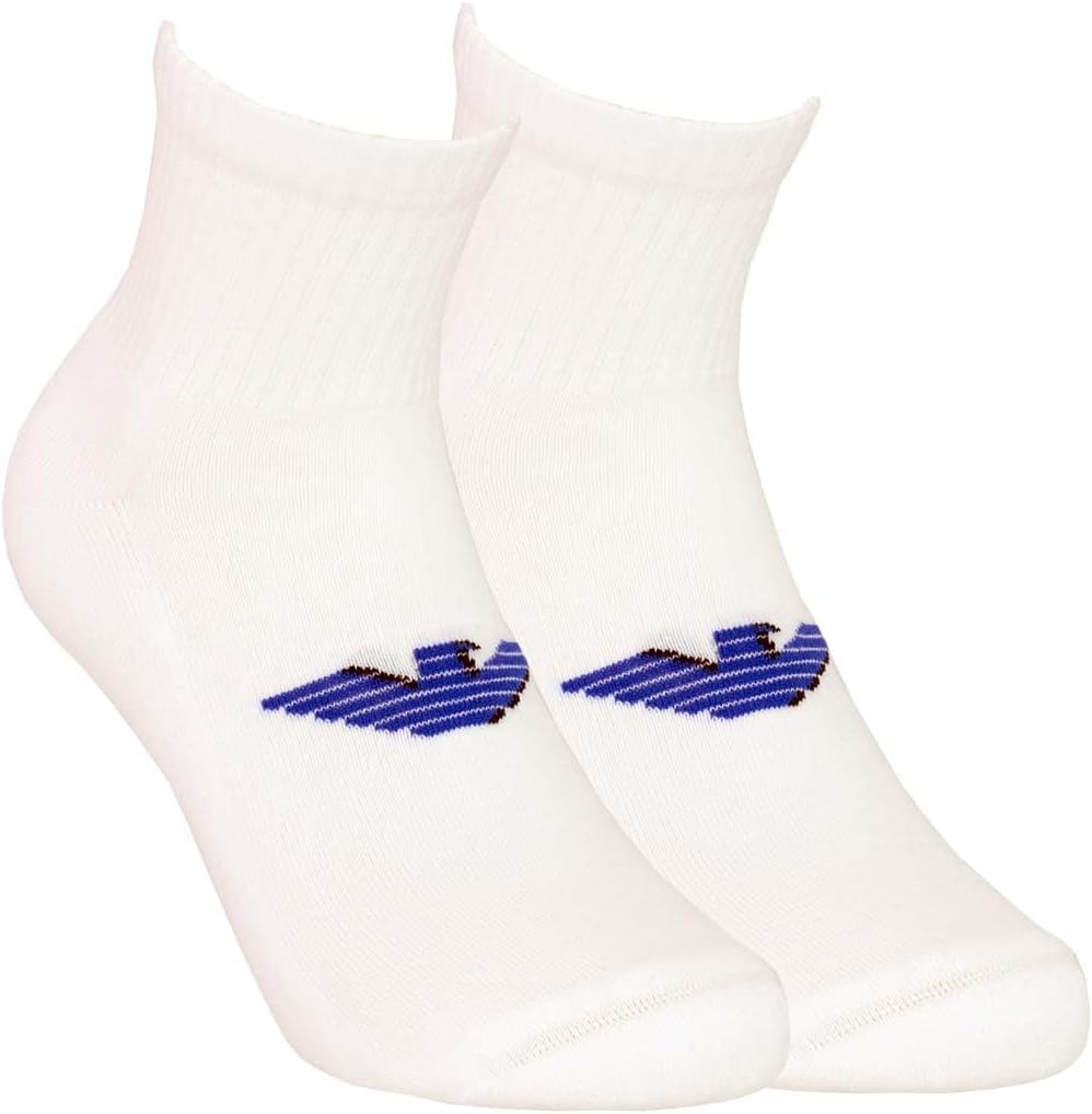 Emporio Armani Men's Basic 2 Pack Eagle Ankle Sock
