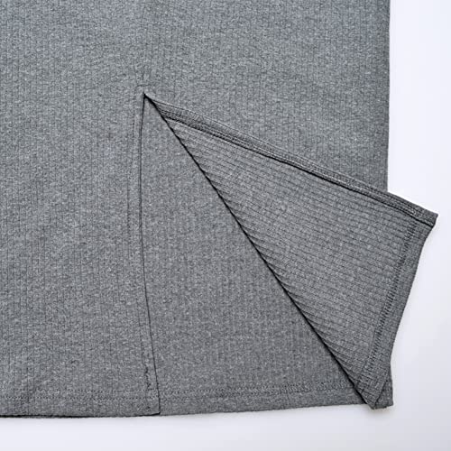 Ginkana Maternity Skirts High Waist Stretchy Ribbed Knit Maternity Midi Pencil Skirt For Pregnant Women,Dark Grey,M #TOP5