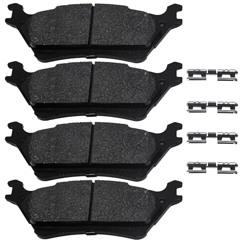 Image of Brake Pads Rear Set Compatible with 2012-2020 Ford F-150 Automotive Replacement Rear Brakes Semi-Metallic D1602