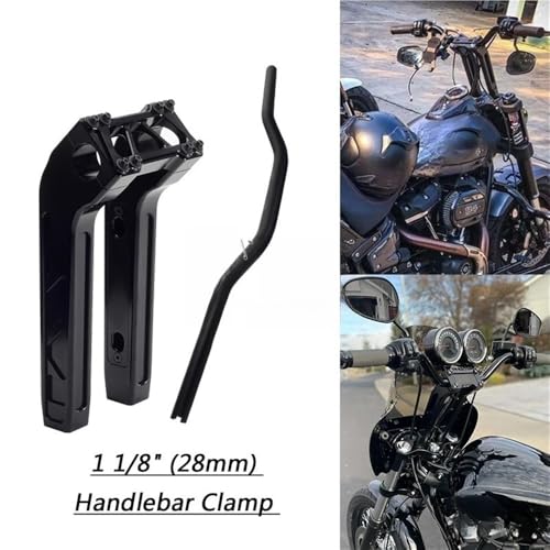 Guidon en T pour Dyna Super Glide FXDL : Position Custom Confortable avec Riser 10" - 2
