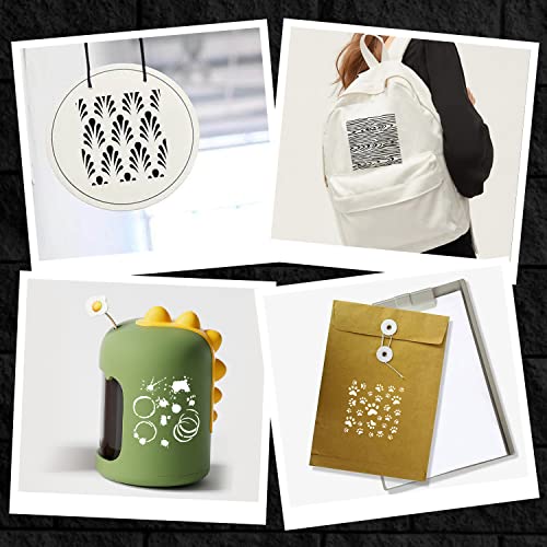 6 Inch Wall Texture Stencils For Painting, 25 Pieces Reusable Diy Modern Wall Stencil Mixed Crackle Marble Background Camo Spray Paint Art Templates For Wood Canvas Paper Floor Tile(Wall) #TOP5