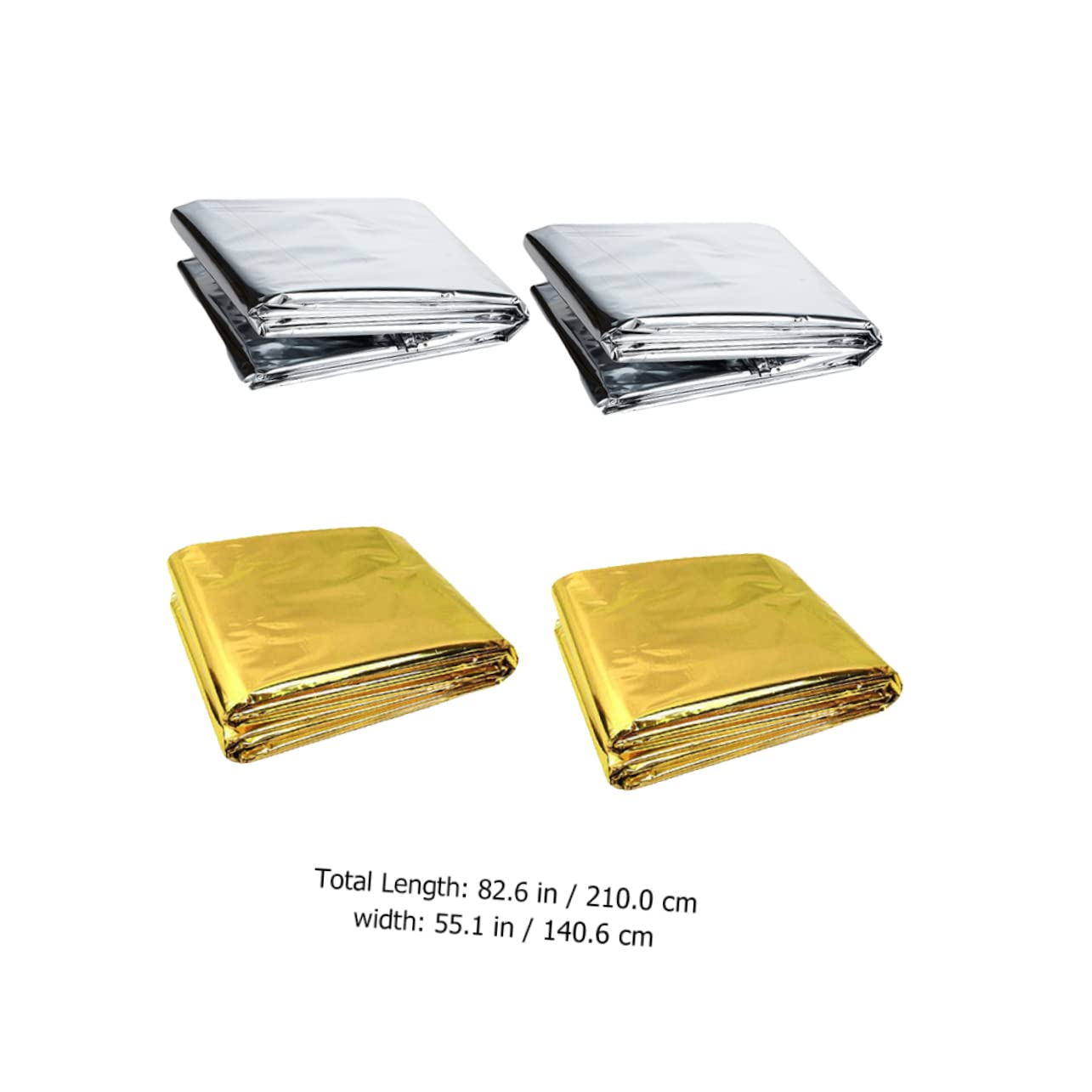 KOMBIUDA 4pcs Thermal Emergency Blanket Reflective Survival Warm Blanket for Camping Outdoor