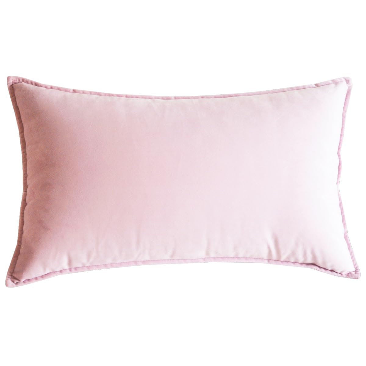 Lutanky Velvet Cushion Covers 40 x 60cm Pale Pink Rectangle Piped Throw Pillow cases Cushion Decorative Long Pillow Covers for Sofa Couch with Invisible Zipper