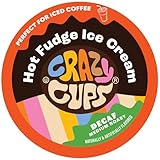 Crazy Cups Decaf Flavored Coffee pods, Hot Fudge Sundae, Single-Serve Medium Roast Coffee Cups for Keurig K-Cup Machines, Hot or Iced, 22 Count