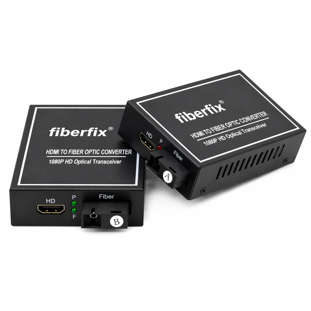FIBERFIX HDMI Fiber Extender 20KM | 1080P Full HD Optical HDMI Over Fiber Transmitter Receiver | Single-Mode Fiber Media Converter | Long-Distance Audio Video Extender for PC DVR TV Camera-image-21