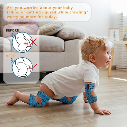 Baby Knee Pads for Crawling - 2 Pairs, Adjustable Toddler Crawling Protector