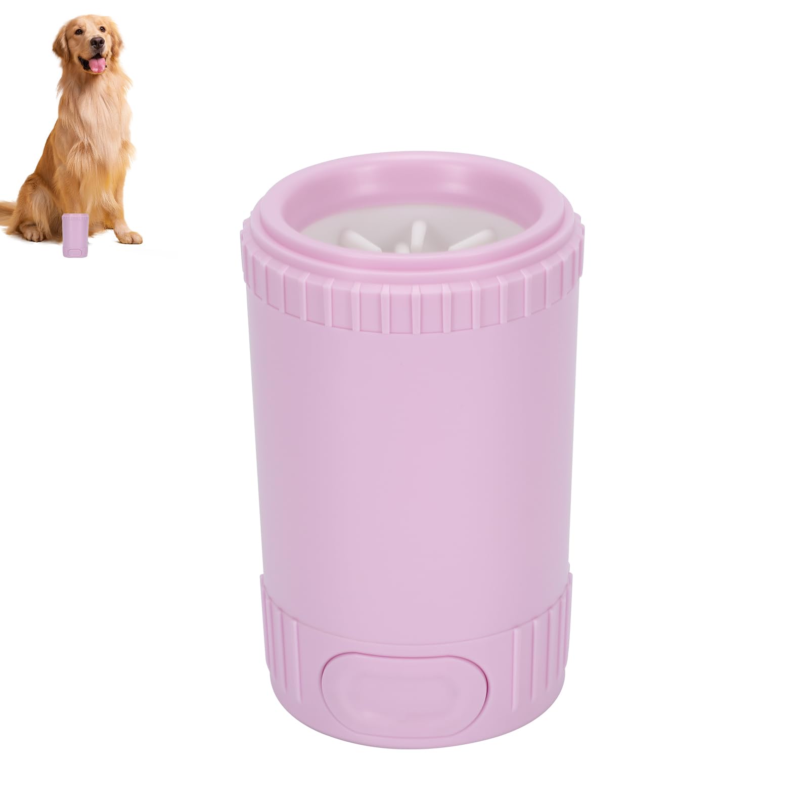 Dog Paw Cleaner, Pet Foot Washer for Small Medium Dogs Cat, Grooming Essentials to Wash Muddy Puppy Feet (Pink)