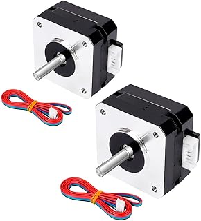 Kingroon Nema17 Stepper Motor Bipolar 42 Motor 4-Lead Wire with 1m Cable 23MM 42BYGH 1.5A Motor for CNC XYZ 3D Printer (17NE1026, 2)