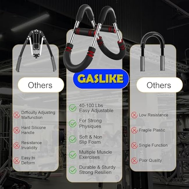 Latest-Gen Twister Arm Trainer, Adjustable Power Spring Workout Bar, Forearm Triceps Chest Exerciser Strengthener, Detachable Portable Home Fitness Equipment for Enhancing Upper Body Muscle