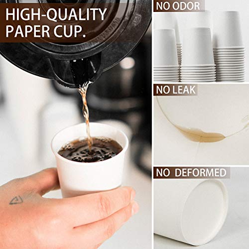Vumdua 300 Pcs 6 oz Disposable Paper Cups, Hot/Cold Beverage Drinking Cup for Coffee, Water, Tea, Juice, Espresso & Cortado (White)