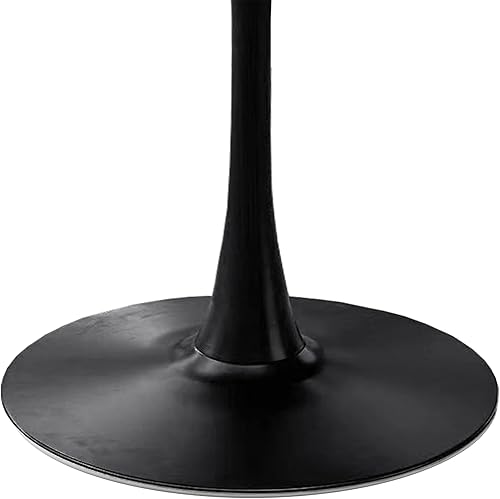 Miniatura 5 de DKLGG Mesa de comedor redonda moderna de 42 pulgadas con tablero de mesa de MDF mesa de pedestal de base de metal mesa de cocina para 4 a 6 personas