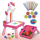 Proyector para Dibujar Niños, Mesa de Dibujo Movil Mini de Multifunción, Arte de Proyección con Proyector Inteligente...