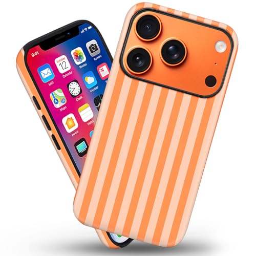 flewfun Magnetic for iPhone 17 Pro Max Case Cute Stripes Phone Case, Orange by flewfun - Used condition - Image 2