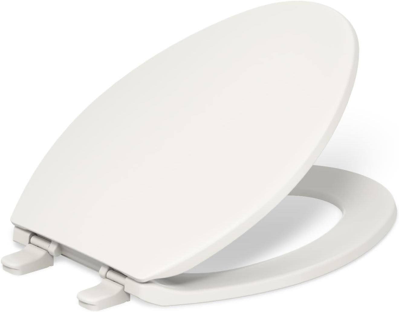 K-4774-96 Brevia Elongated Toilet Seat with Quick-Release Hinges And Quick-Attach Hardware For Easy Clean, Biscuit