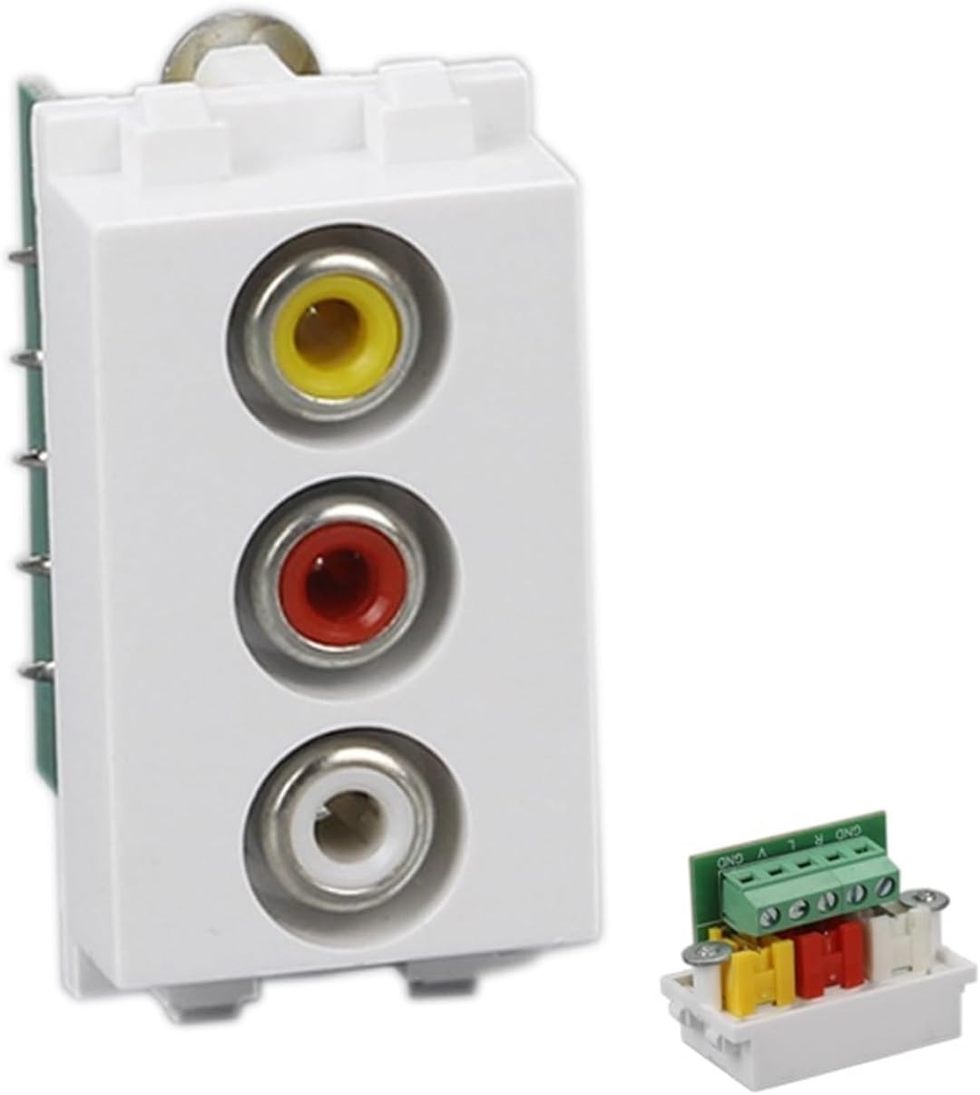 3 audio video slot socket yellow red white jack module sound composite expansion adapter(Free Welding)