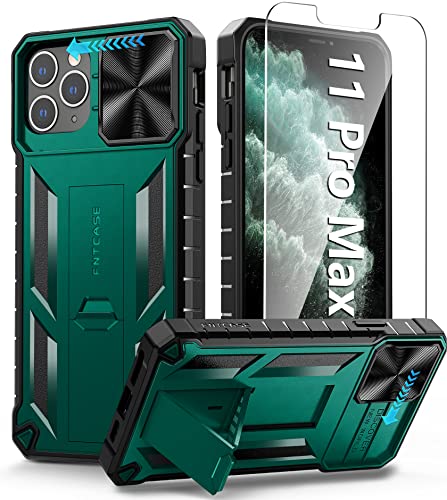 Fntcase For Iphone 11 Pro-Max Case: Military Grade Drop & Shock Protection Cell Phone Cover With Kickstand & Slide | Rugged Protective Bumper Textured | Heavy Duty Protector(Green) #TOP9