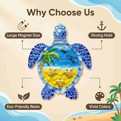 Imán decorativo de tortuga marina 3D para refrigerador miniatura 5