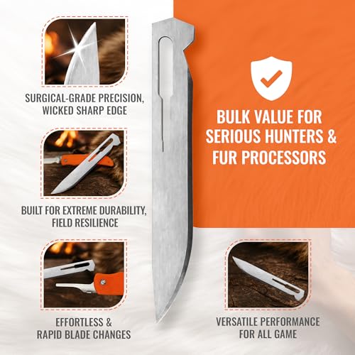 Wiebe Tala Replacement Blades (12-Pack) | Surgical-Grade Scalpel Blades for Hunting & Game Processing