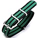 Produktbild Strapcode 22mm G10 N.A.T.O Heavy Nylon Strap Polished Buckle - J08 Double Black & Green