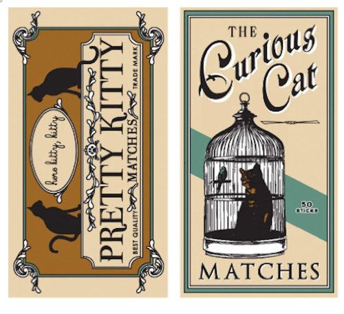 HomArt Curious Cat Long Matches Match Box Set Of 2