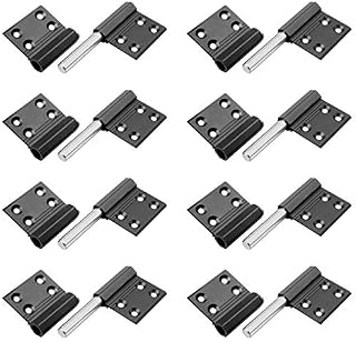 4 Pairs 4 Inches(100mm) Black Lift Off Hinge Flag Hinges Detachable Door Hinges, Aluminum Alloy Hinge with 8 Mounting Countersunk Holes, Thickness 2.4mm, Max Load 66 lb One Pair(Screw not Included)