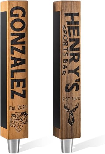 Mango de grifo de cerveza personalizado, mango de barril personalizado, mango Kegerator grabado con láser con pizarra de tiza, asas de grifo de