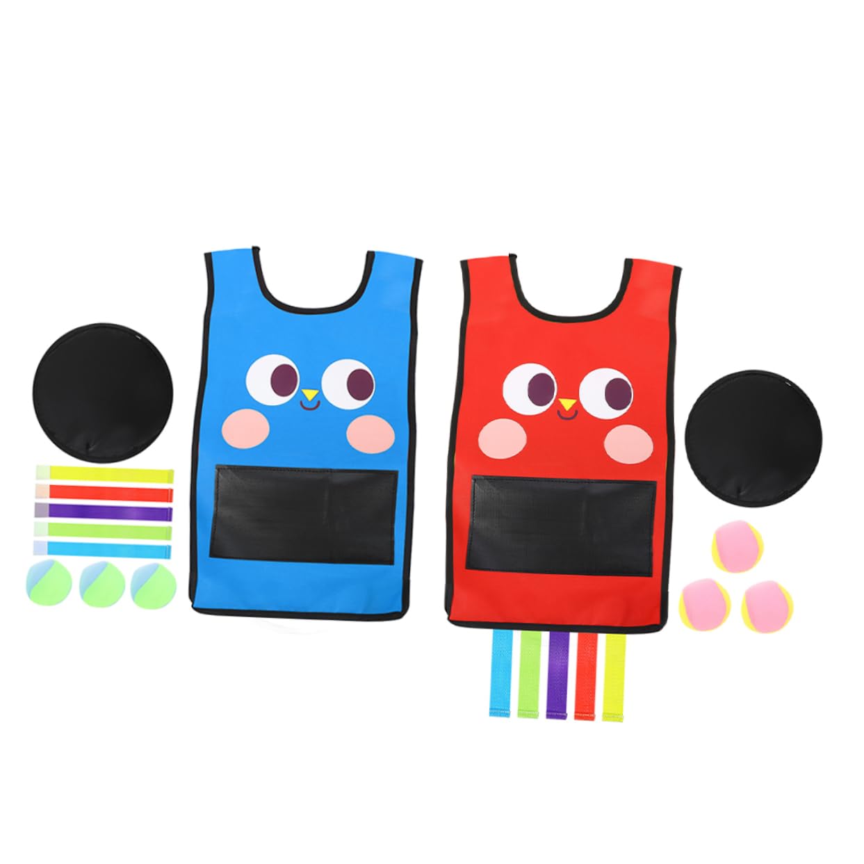 Abaodam 2 Sets Boys and Girls' Outdoor Sticky Ball Game Vest Ball Set for Group Playing Toy
