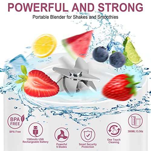 Littleluxuries Personal Size Blender Shakes Smoothies,Portable Blender Usb Rechargeable Mini Blender Gym Travel Office(White) #TOP2