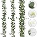HUZIYAHAN Eucalyptus Garland Faux Silk Leaf Silver Dollar Artificial Greenery Fake Eucalyptus Leaves Garlands for Table Wedding Party Indoor Outdoor Arch Wall Mantle Room Home Decoration (1, 5.5 FT)