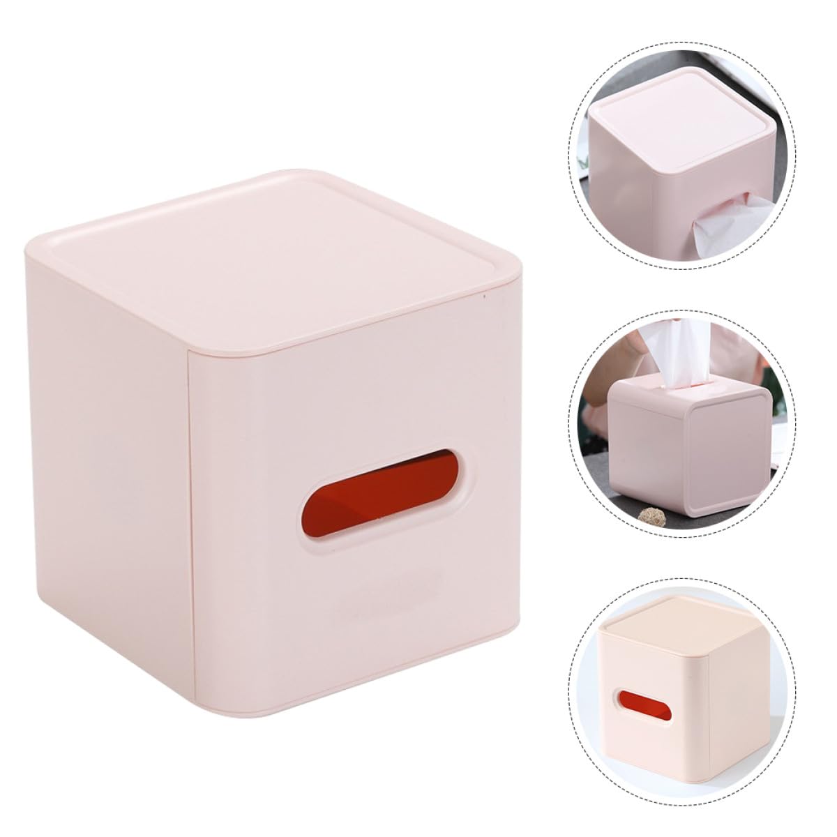 GALPADA Quadratische Kunststoff Taschentuchboxen Robust und Einfach zu Benutzen 2 Stück Pack mit Deckel Stilvolles Design für Schlafzimmer und Zuhause
