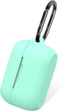 Aotao Silicone Case for Jabra Elite 75t & Jabra Elite Active 75t, Soft and Flexible, Scratch/Shock Resistant Cover with Carabiner for Jabra 75t Earbuds Elite 75t, Teal