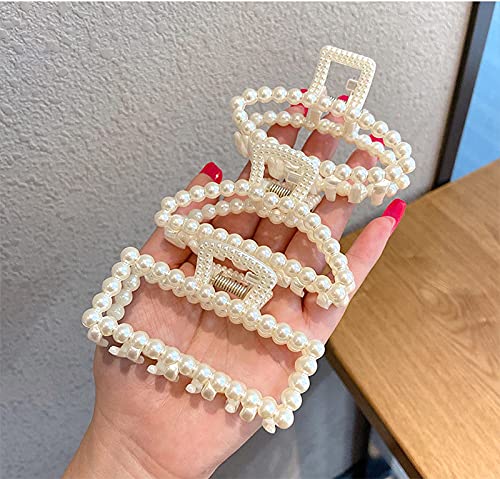 Miniatura 4 de Pinzas para el cabello con perlas, pinzas para el cabello retro, color champán, medianas, antideslizantes, pinzas decorativas para el cabello,