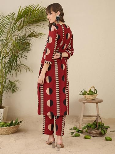Image of INDO ERA Women Pure Cotton Kurta Palazzo Set | Printed Kurta with Palazzo Pants | Summer Friendly, Office Wear Co-Ord Set | Cord Set For Women Cotton
