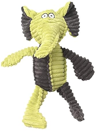 PetRageous Pet Rageous Ribrageous Maui The Elephant Dog Toy, 13.5, Lime/Gray