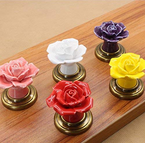 Juego De 10 Pomos Coloridos De Cerámica Para Cocina, Gabinete, Cajón, Armario (negro Y Blanco3