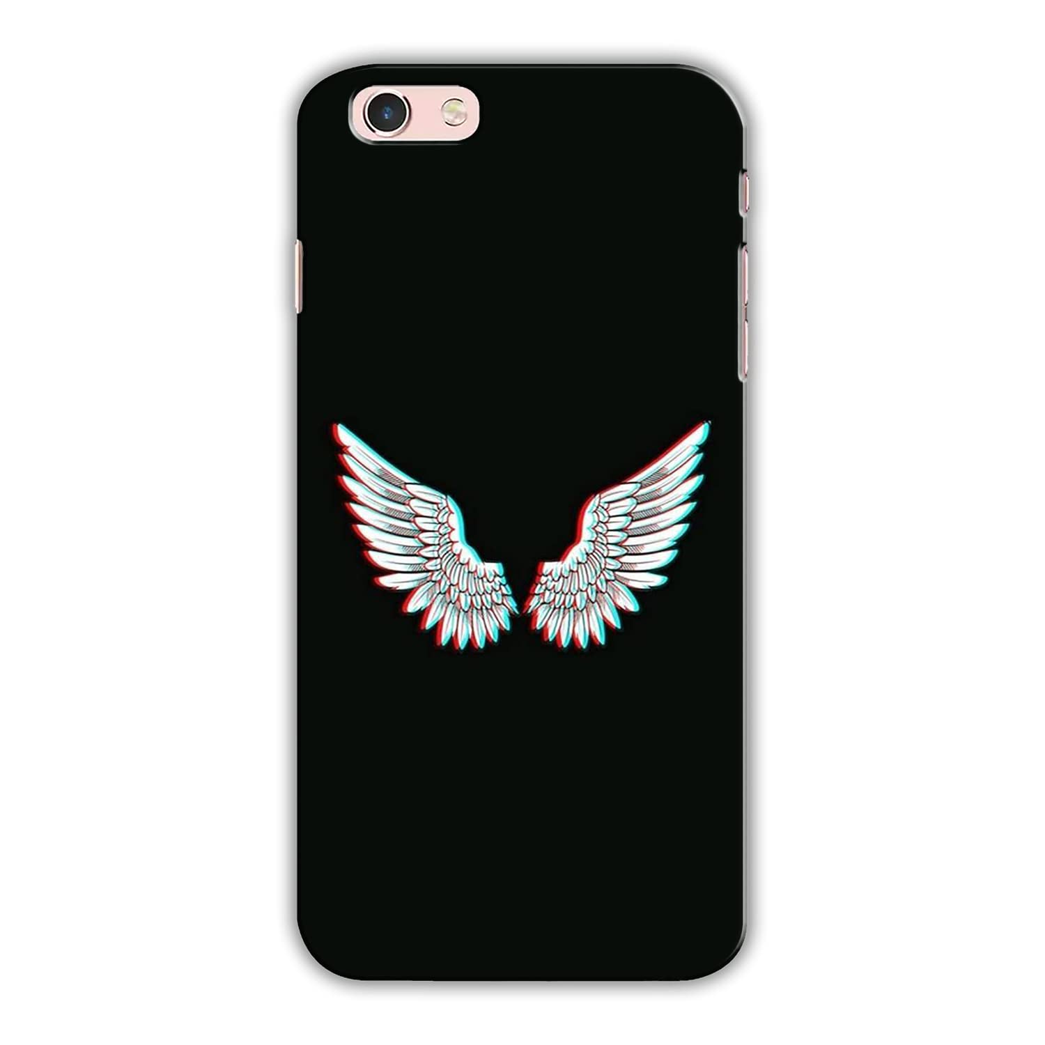 DREAMCART Funky Look White Wings Texture RED Abstract Design Amazing Black Printed Hard Back CASE Mobile Cover Phone for Oppo F1S / Oppo A59