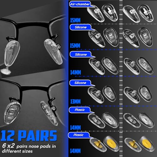 Eyeglass Sunglass Repair Kit,MINGFIX Magnetic Eye Glasses Repairing Tool Kit with Assorted Screws,Nose Pads,Small Screwdriver Bit Set & Tweezer with Mini Travel Case for Glasses,Sunglasses and Others - Image 4