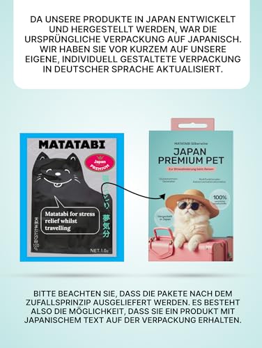 Matatabi Pulver für Katzen | | Natürliches Anti-Stress Katzen Pulver für Reisen & Umgebungswechsel | Appetitanregend & Immunsystem stärkend | Alternative zu Katzenminze | 100% Reines Silvervine