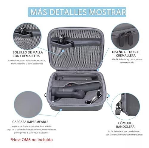 Image of ZORBES Storage Bag for DJI OSMO Mobile 6 Hard Shell Portable Carrying Case with Shoulder Belt for DJI OSMO 6,Accessories Travel Case OM6 Gimbal Stabilizer (Not Included Mobile 6)