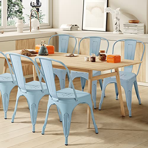 Furmax Metal Dining Chair IndoorOutdoor Use Stackable