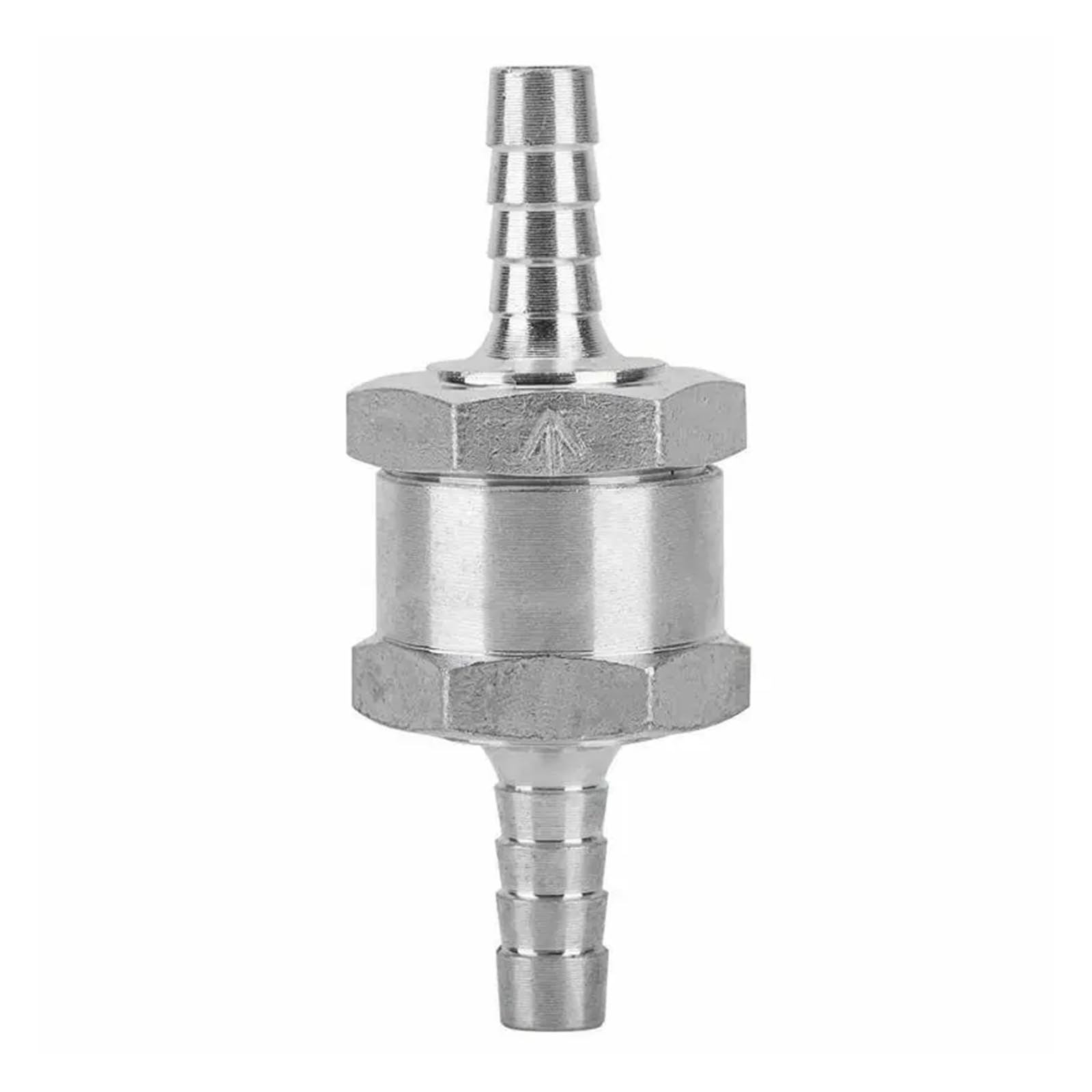 Troioium Silver 14Mm One Way Fuel Non Return Check Valve 6Mm 8Mm 10Mm 12Mm Petrol And One Way Oil Fuel Check Valve Aluminum(Silver 14Mm)